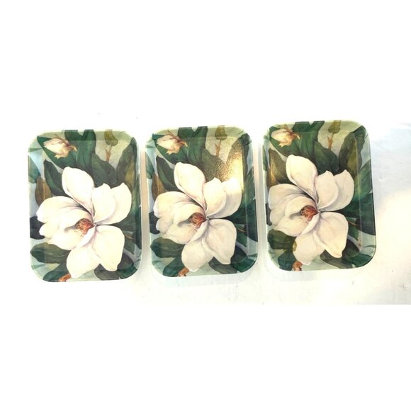 Vintage Set of 3 Italy R2S Monza Melplus Melanine Trinket Snack Trays 5.75" x 4" - Picture 2 of 5